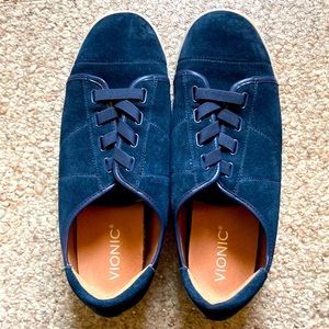 Vionic Women’s Suede Slip-On Sneakers / Navy Blue / 9.5W
